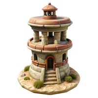 serene abstract Isolated Terraform Tower with Detailed Surface Texture detailed png