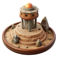 vibrant modern Isolated Terraform Tower with Detailed Surface Texture high quality png