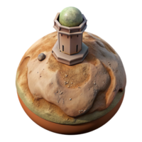 serene rustic Isolated Terraform Tower with Detailed Surface Texture high resolution png