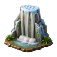 elegant minimalist Isolated Waterfall Cascading Water White Spray high resolution png