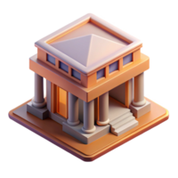 extraordinary minimalist Isometric Building with Depth Illusion Isolated authentic png