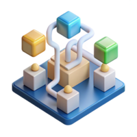elegant modern Isometric Energy Flow Diagram with Transparent Background professional png