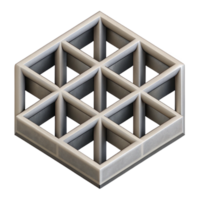 wonderful minimalist Isometric Grid Pattern with Depth Illusion Isolated original png