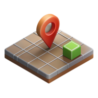 beautiful artistic Isometric Projection Map with Gridlines Isolated Element original png