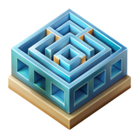 stunning modern Isometric Luminari Maze Isolated on Transparent Background high resolution png