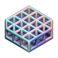 serene creative Isometric Spectral Grid Pattern Cutout Element authentic png
