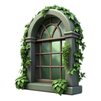 beautiful rustic Ivy Covered Window Frame Transparent Background Dark Green original png