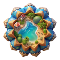 impressive minimalist Kaleidoscope Coast Cutout Dramatic Cliffside View Transparent Background high resolution png