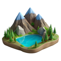 elegant rustic Lake with Mountain Backdrop Cutout high resolution png