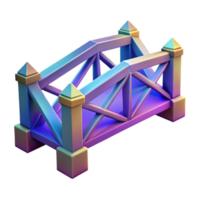 stunning abstract Low Poly Bridge Structure with Gradient Colors Isolated high quality png