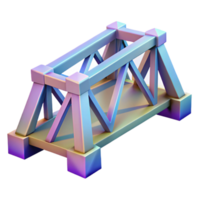 magnificent modern Low Poly Bridge Structure with Gradient Colors Isolated high quality png