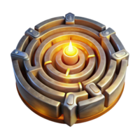 magnificent modern Luminari Labyrinth with Transparent Background and Warm Glow high quality png