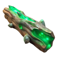 wonderful artistic Luminescent Driftwood Piece with Green Hues Transparent Background authentic png
