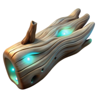 vibrant artistic Luminescent Driftwood Piece Cutout with Natural Texture professional png