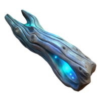elegant abstract Luminescent Driftwood Side View Isolated high resolution png