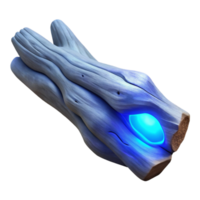 extraordinary creative Luminescent Driftwood with Blue Glow Isolated professional png