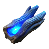 serene rustic Luminescent Driftwood with Blue Glow Isolated genuine png
