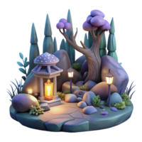 elegant creative Magical Forest Clearing with Soft Lyrax Glow Cutout original png