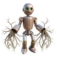 beautiful classic Mechanical Roots Entwined Robot Transparent authentic png