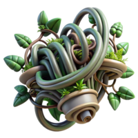 impressive abstract Mechanical Vines and Wires Cutout detailed png