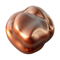 serene minimalist Metallic Blob Copper Sheen Isolated Element authentic png
