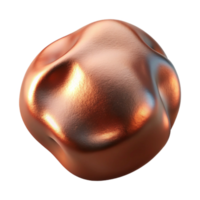 serene minimalist Metallic Blob Copper Sheen Isolated Element detailed png