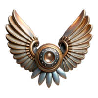 elegant abstract Metallic Clockwork Wings Top Angle with Transparent Background original png