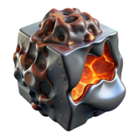 wonderful modern Metallic Lava Consuming Ice Block Cutout Element exclusive png