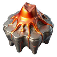 beautiful vintage Metallic Lava Flowing Over Iceberg Cutout Element premium png