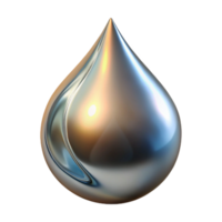 serene rustic Metallic Liquid Drop Isolated on Transparent Background original png