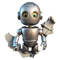 elegant creative Metallic Robot Sprouting From Soil Transparent original png