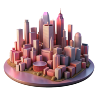 stunning vintage Metropolis at Dusk with Pink Sky Transparent Background exclusive png