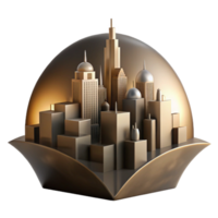 vibrant creative Metropolis Silhouette Isolated Dark Skyline on Transparent Background professional png
