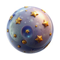 vibrant classic Micro Universe Bubble with Planets Transparent Background png