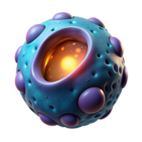impressive abstract Micro Universe Bubble with Planets Transparent Background png