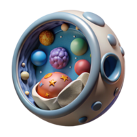 extraordinary abstract Micro Universe in a Bubble Cutout Side View professional png