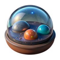 wonderful vintage Micro Universe in a Bubble Cutout Side View authentic png