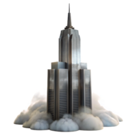elegant modern Misty Skyscraper Silhouette with Transparent Background authentic png
