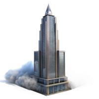 magnificent abstract Misty Skyscraper Cutout with Transparent Background and Dramatic Perspective detailed png