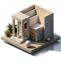 elegant artistic Modern Architecture with Shadow Play Cutout high quality png