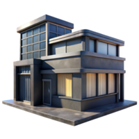 serene classic Modern Building with Deep Shadows Cutout premium png