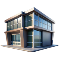 wonderful artistic Modern Building with Sharp Shadows Isolated exclusive png