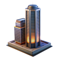 serene abstract Modern Skyscraper at Dusk Isolated Cutout Element high resolution png