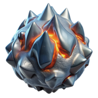 impressive rustic Molten Metal and Ice Collision Front View Transparent Cutout authentic png