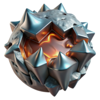 magnificent artistic Molten Metal and Ice Collision Front View Transparent Cutout premium png