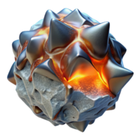 vibrant minimalist Molten Metal and Ice Collision Front View Transparent Cutout authentic png