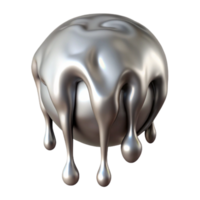 magnificent contemporary Molten Silver Dripping Cutout with Soft Lighting high quality png