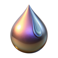 wonderful abstract Molten Titanium Drop Cutout Front View authentic png
