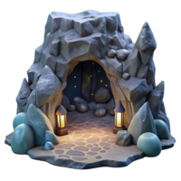 beautiful rustic Moonlit Cavern in Ocean Cliffs Isolated Element high resolution png