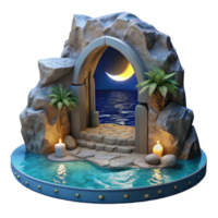 elegant abstract Moonlit Grotto Cutout with Ocean View high resolution png